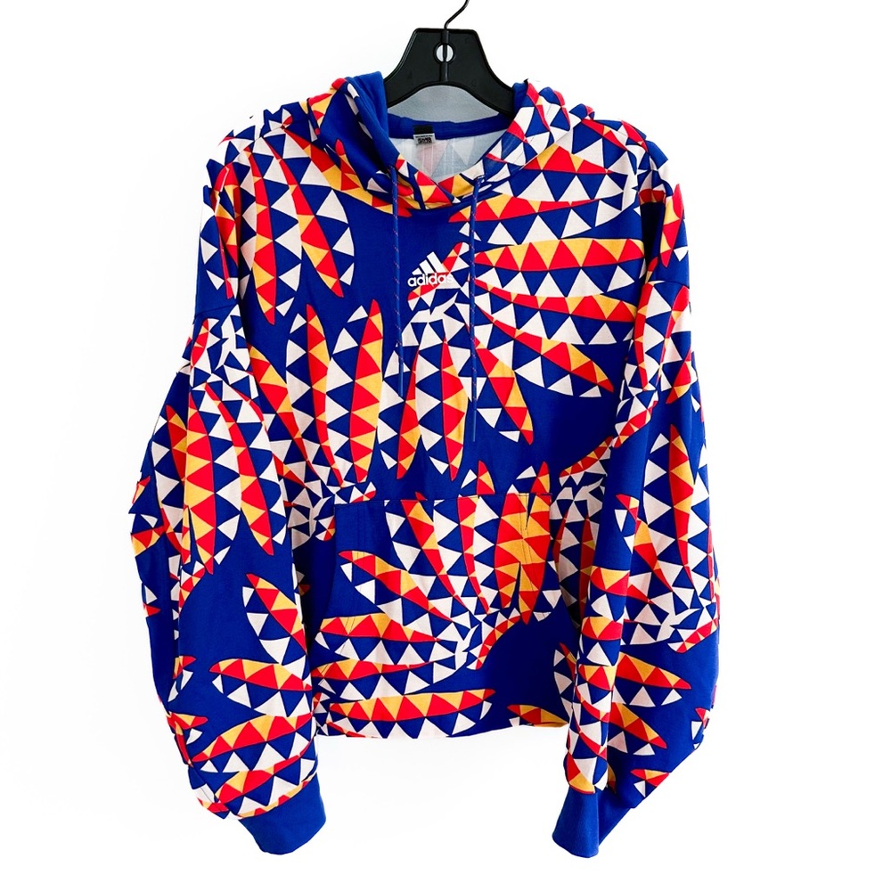 Adidas x Farm Rio Collaboration Hoodie Sweatshirt Colorful with Stripes large